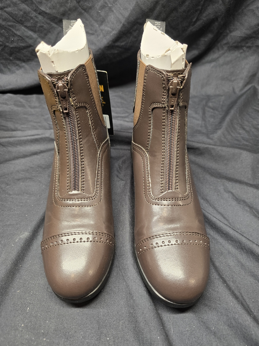 Saxon Syntovia Zip Paddock Boots Child's US 4 Brown Equestrian Riding Boots